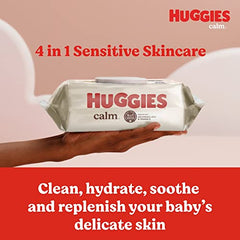 Huggies Calm Baby Wipes, Unscented, 2 Push Button Packs (112 Wipes Total)