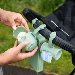 Ubbi On-The-Go Dual Pacifier Holder, Keep's Baby's Binkies Clean and Accessible, Portable for Travel, Diaper Bag Accessory Must Have for Newborns, Sage Green