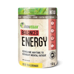 Iron Vegan Balanced Energy, Mushrooms & Adaptogen Blend, Iced Tea Lemonade Flavour, 150 gram