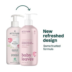 ATTITUDE Shampoo and Body Wash for Baby & Newborn, EWG Verified, Hypoallergenic, Plant- and Mineral-Based Ingredients, Vegan and Cruelty-free, Unscented, 473 ml