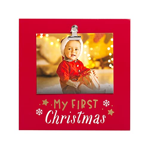 Pearhead My First Christmas Sentiment Frame, Perfect Christmas Baby Gift for New Parents to Celebrate Baby’s First Holiday, Holiday Nursery Décor