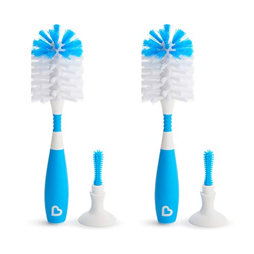 Munchkin Bristle Bottle Brush, Blue, 2 Pack