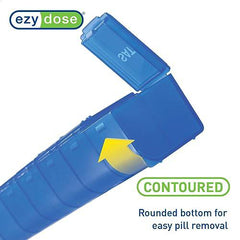 EZY DOSE Weekly (7-Day) Pill Organizer, Vitamin Planner, And Medicine Box, Large Compartments, Blue, Made in The USA