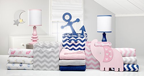 Little Love by NoJo Separates Collection Chevron Nursery Organizer, Pink/White