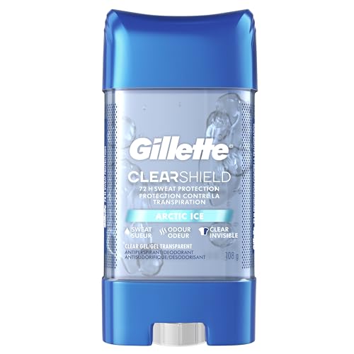 Gillette Antiperspirant Deodorant for Men, Clear Gel, Arctic Ice, 72 Hr. Sweat Protection,108 grams