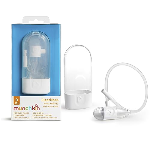 Munchkin Clear Nose Baby Nasal Aspirator, Hygienic Snot Sucker for Stuffy Noses