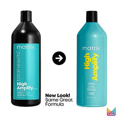 Matrix Volume Shampoo, High Amplify Shampoo with Infused Protein, For Fine, Instant Lift for Flat Hair, For Thicker Feeling Hair, Silicone Free, 1000ml (Packaging May Vary)