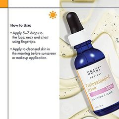 Obagi Professional C Serum 20%, Vitamin C Facial Serum with Concentrated 20% L Ascorbic Acid for Normal to Oily Skin, 1.0 Fl Oz