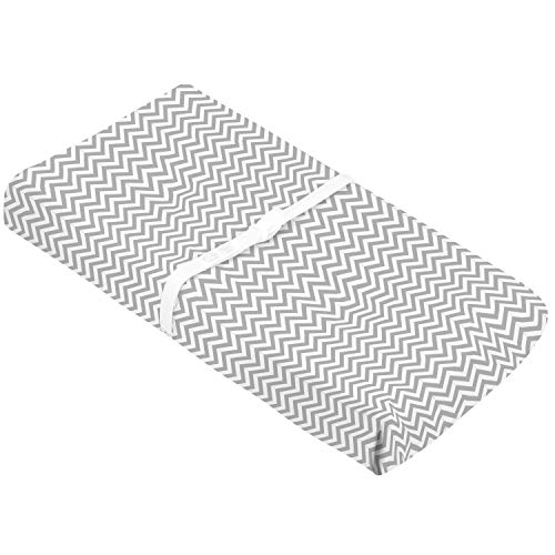 Kushies Baby Contour Change Pad Cover Ultra Soft 100% Cotton Flannel, Made in Canada, Grey Chevron