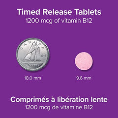 Vitamin B12, Cyanocobalamin, 1200 mcg Value Size