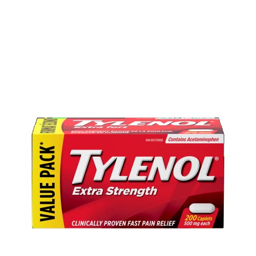 Tylenol Extra Strength, VALUE PACK For Pain Relief, Headache Relief, and Reducing Fever, 500 mg Acetaminophen 200 Caplets
