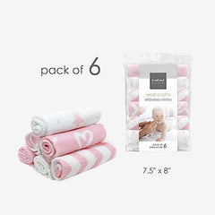 Kushies Baby Washcloths 6-Pack - Washcloths for Face & Body - Ultra Soft Baby Washcloths/Towels - Newborn Baby Wash Cloth - Boys PRT