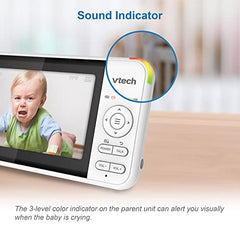 VTech VM924 Pan & Tilt Video Baby Monitor, 5" LCD Screen, Up to 17 Hrs Video Battery Life, Plug & Play, 1.33x Zoom, Night Vision, Up to 1000ft Range, Soothing Sounds, 2-Way Talk, Secured Transmission