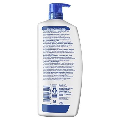 Head & Shoulders Classic Clean Shampoo, 835ML White and Blue,1