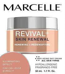 Marcelle Revival+ Skin Renewal Anti-Aging Day Cream, All Skin Types, 45+, Redensifying, Moisturizing & Smoothing, Cruelty-Free, Hypoallergenic, Paraben-Free, Fragrance-Free, Oil-Free, 50 mL