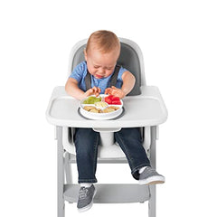 OXO Tot - Stick & Stay Suction Divided Plate - Seals Securely to Surfaces - Babies Toddlers 6 Months+ - Gray