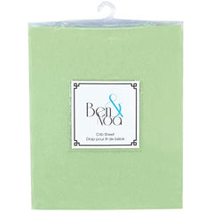 Ben & Noa Crib Sheet,100% Breathable Jersey Cotton, Made in Canada, Sage