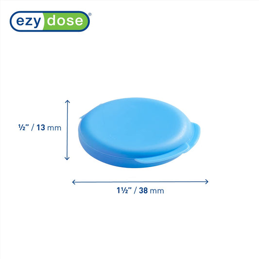 EZY DOSE Daily Round, Portable On-The-Go, Pill Box, Organizer and Vitamin Containers, Snap Shut Lids, Perfect for Traveling, Blue and Purple, 2 Pack