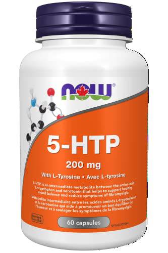 NOW Supplements 5-HTP (5-Hydroxytryptophan) 200mg Plus Tyrosine Capsules, 60 Count