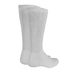 Truform Diabetic Socks for Men and Women, Medical Style Crew Length, Mid Calf Height, 3 Pairs, White, X-Large