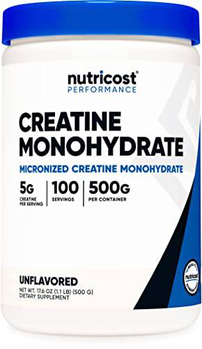 Nutricost Creatine Monohydrate Micronized Powder 500G, 5000mg Per Serv (5g) - Micronized Creatine Monohydrate, 100 Servings