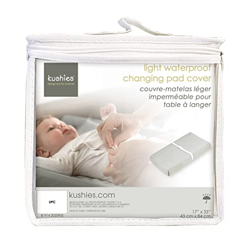 Kushies Baby Deluxe Soft Quilted Waterproof Change Pad Mattress Protector - Grey 17" x 33"