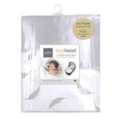 Kushies Baby 100% Breathable Cotton Flannel Bassinet Sheet with Satin Cloud, Fully Elasticized- Made in Canada, 18" x 30" Grey Feathers