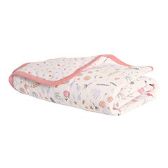 Baby's First by Nemcor Quilted Cotton Jersey Baby Blanket, Soft and Cozy All Season Blanket for Newborn, Infant, Floral (30261-311-BLKT-FLOR)