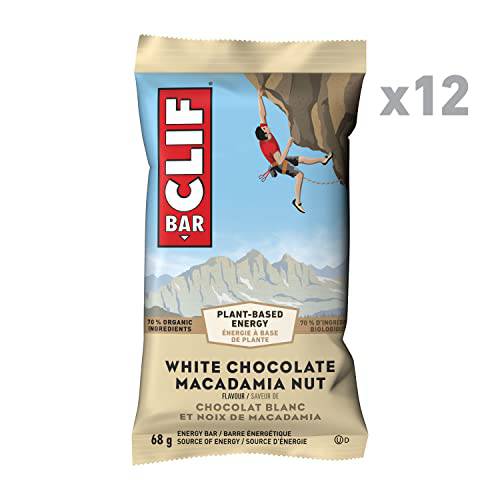 CLIF BAR - Energy Bars - White Chocolate Macadamia Flavour - (68 Gram Protein Bars, 12 Count)