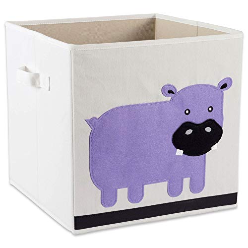 DII E-Living Store Collapsible Storage Bin Cube for Bedroom, Nursery, Playroom and More 13x13x13-Hippo