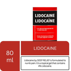 Deep Relief Lidocaine By Deep Relief, Numbing Pain Relief Gel, 80 Milliliter