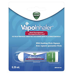 Vicks Vapoinhaler Nasal Decongestant with Soothing Vapors for Temporary Relief due to a Cold, Cold and Flu Medicine, 0.2 mL (Packaging May Vary)