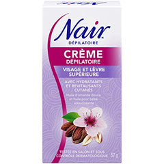 Nair Hair Removal Cream for Face & Upper Lip with Sweet Almond Oil and Baby Oil, 57-g