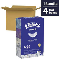 Kleenex Ultra Soft, Soft Facial Tissue, 4 Flat Boxes - Zecoya