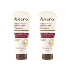 Aveeno Overnight Shea Butter Body Cream, Intense Relief Moisturizer for Dry and Itchy Skin, Pack of 2 (2x208ml)