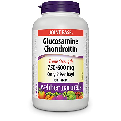 Webber Naturals Glucosamine Chondroitin, Triple Strength, 150 Tablets, Helps Relieve Joint Pain Associated with Osteoarthritis, Non-GMO, Gluten and Dairy Free