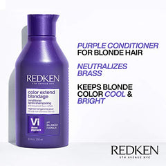 Redken Purple Conditioner, Color Extend Blondage Purple Conditioner, Neutralizes Brass and Moisturizes Hair, With Pure Violet Pigments and Citric Acid, 300 ML