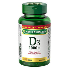 Nature's Bounty Vitamin D3 Pills and Supplement, Helps Support Immune Function, 1000iu, 500 Softgels