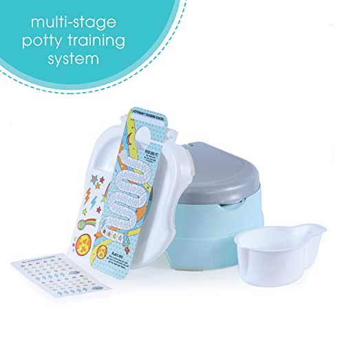 Summer Infant My Fun Potty Rewards (Neutral) - 3-Stage Potty Training Toilet – Includes Colorful Stickers and Training Chart, Removable Training Seat, Non-Slip Rubber Feet, and Ability to Convert into Stepstool
