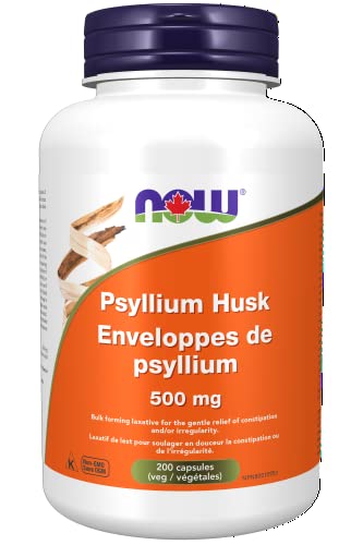 NOW Psyllium Husk Capsules, 500mg, 200 Count