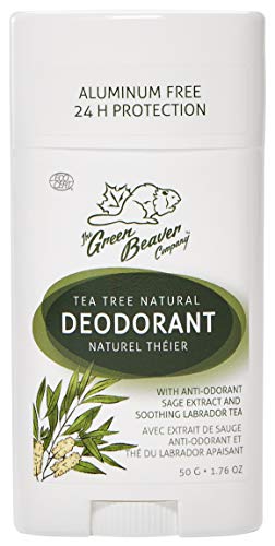 Green Beaver All Natural Body Deodorant, Paraben & Aluminum-Free, Vegan, For Normal & Sensitive Skin, Tea Tree, 1-pack