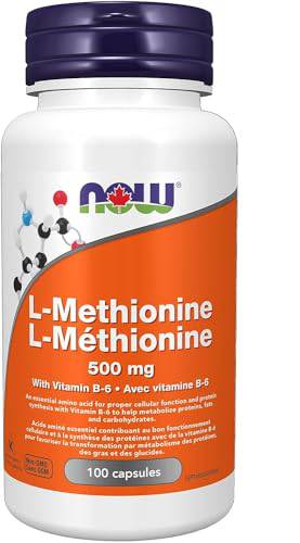 NOW Supplements L-Methionine 500mg Capsules, 100 Count