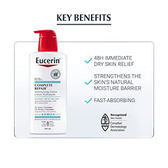 EUCERIN Complete Repair Moisturizing Lotion for Dry to Very Dry Skin | Face & Body Lotion, 500mL | 5% Urea Lotion | Ceramide Lotion | Dry Skin Lotion | Fragrance-free Lotion | Non-Greasy Lotion | Recommended by Dermatologists