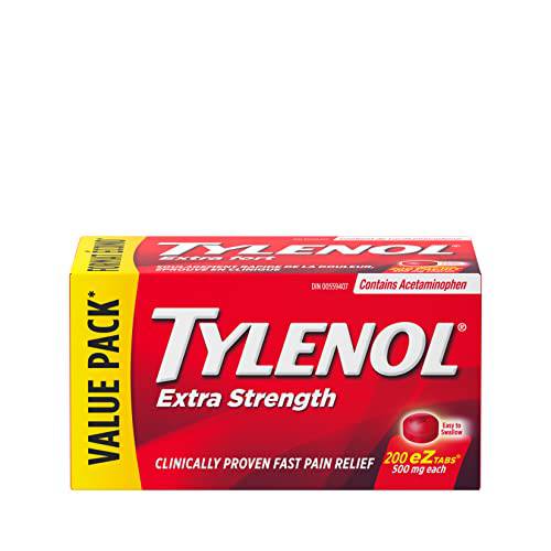 Tylenol Extra Strength For Pain Relief, Headache Relief, and Reducing Fever, 500 mg Acetaminophen 200 eZTABS