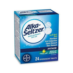 Alka-Seltzer Antacid Heartburn Relief Effervescent Tablets - Antacid Tablets For Heartburn, Acidity, Upset Stomach, Sodium Bicarbonate And Citric Acid, Lemon Lime Flavour, 24 Effervescent Tablets