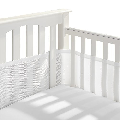 BreathableBaby, Breathable Mesh Liner For Cribs with 52"x28" (132x71cm) Mattress, White, Classic 3mm Mesh, Covers 3 or 4 Sides, Safety Tested & Trusted (Not for Mini Cribs)