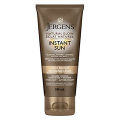 Jergens Natural Glow Instant Sun Sunless Tanning Moisturizer + Bronzer, Light Bronze (180 mL) (Packaging May Vary)