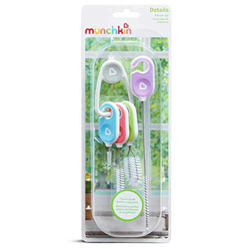 Munchkin Baby Bottle & Small Parts Cleaning Set, Includes High Capacity Dishwasher Basket & Bristle Bottle Brush, Grey