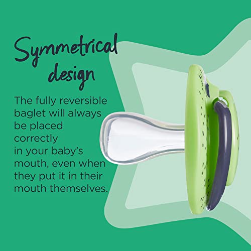 Tommee Tippee Fun Style Pacifiers, Symmetrical Design, BPA-Free Silicone, 18-36m, 6 Count