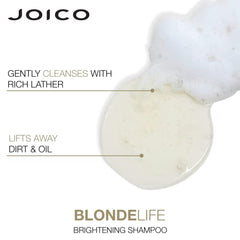 Joico Blonde Life Brightening Blonde Shampoo, Neutralizes Brassy Tones, Protect and Strengthen Bleached Hair, Anti Frizz with Coconut Oil, Sulfate Free